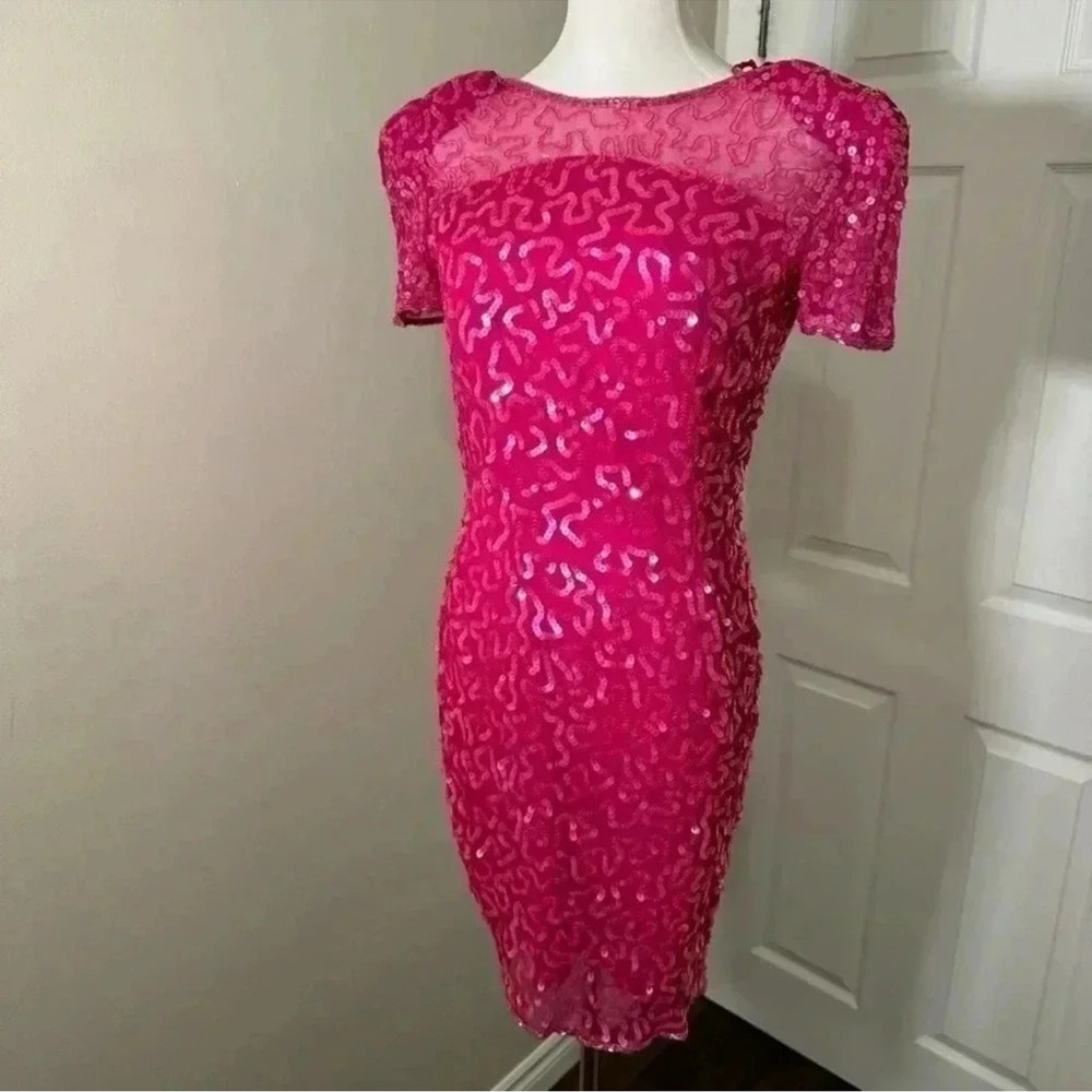 Vintage 100% silk beaded & sequin dress size small